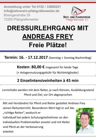Ausschreibung Lehrgang Andreas Frey